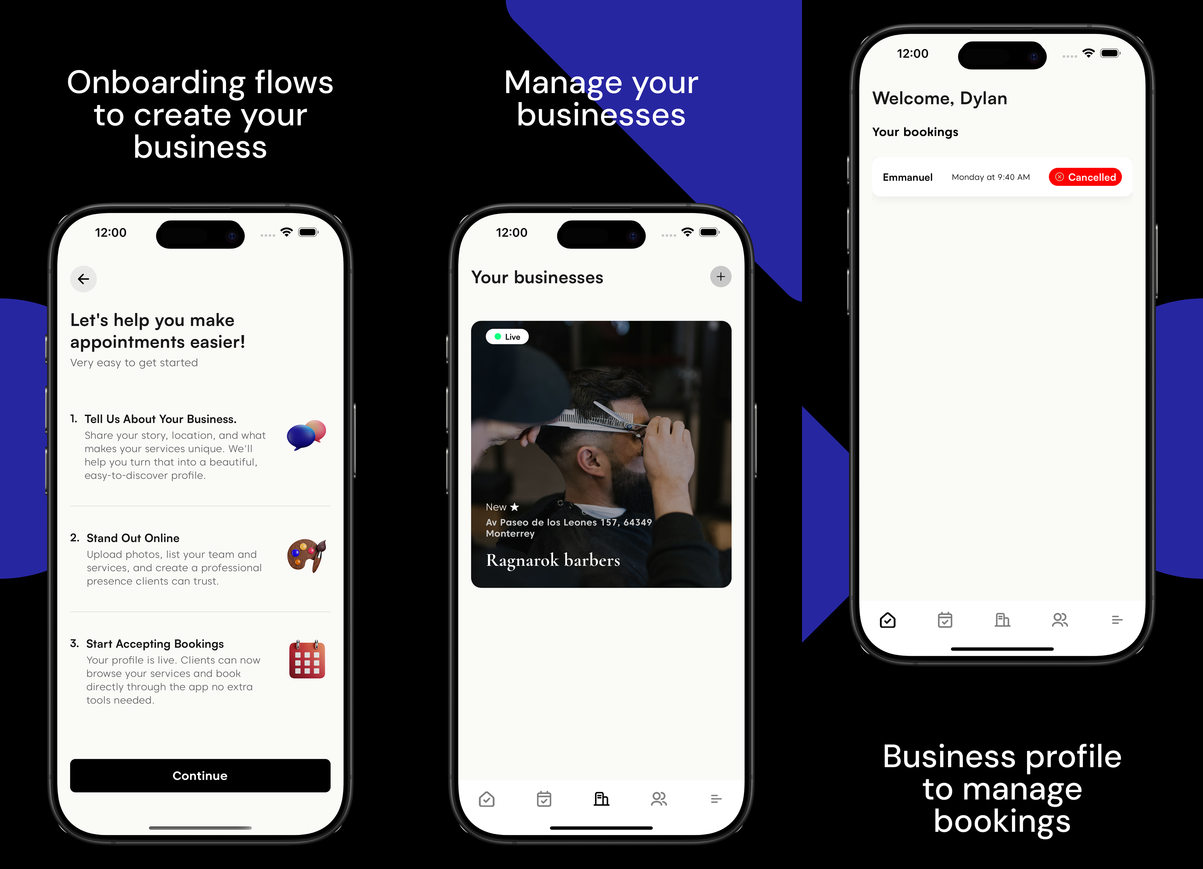 Business Onboarding & Profile