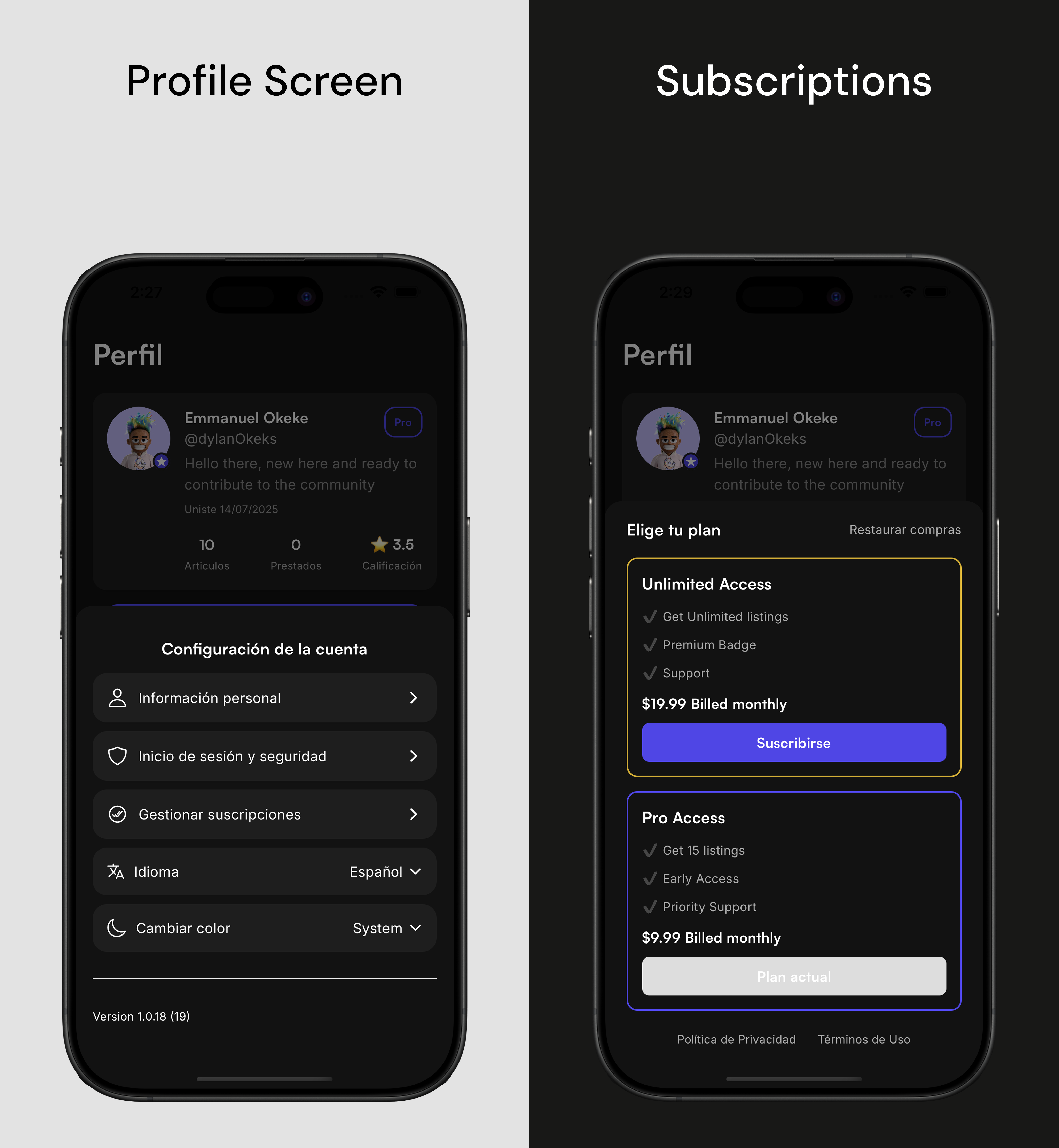 Subscriptions & Plans